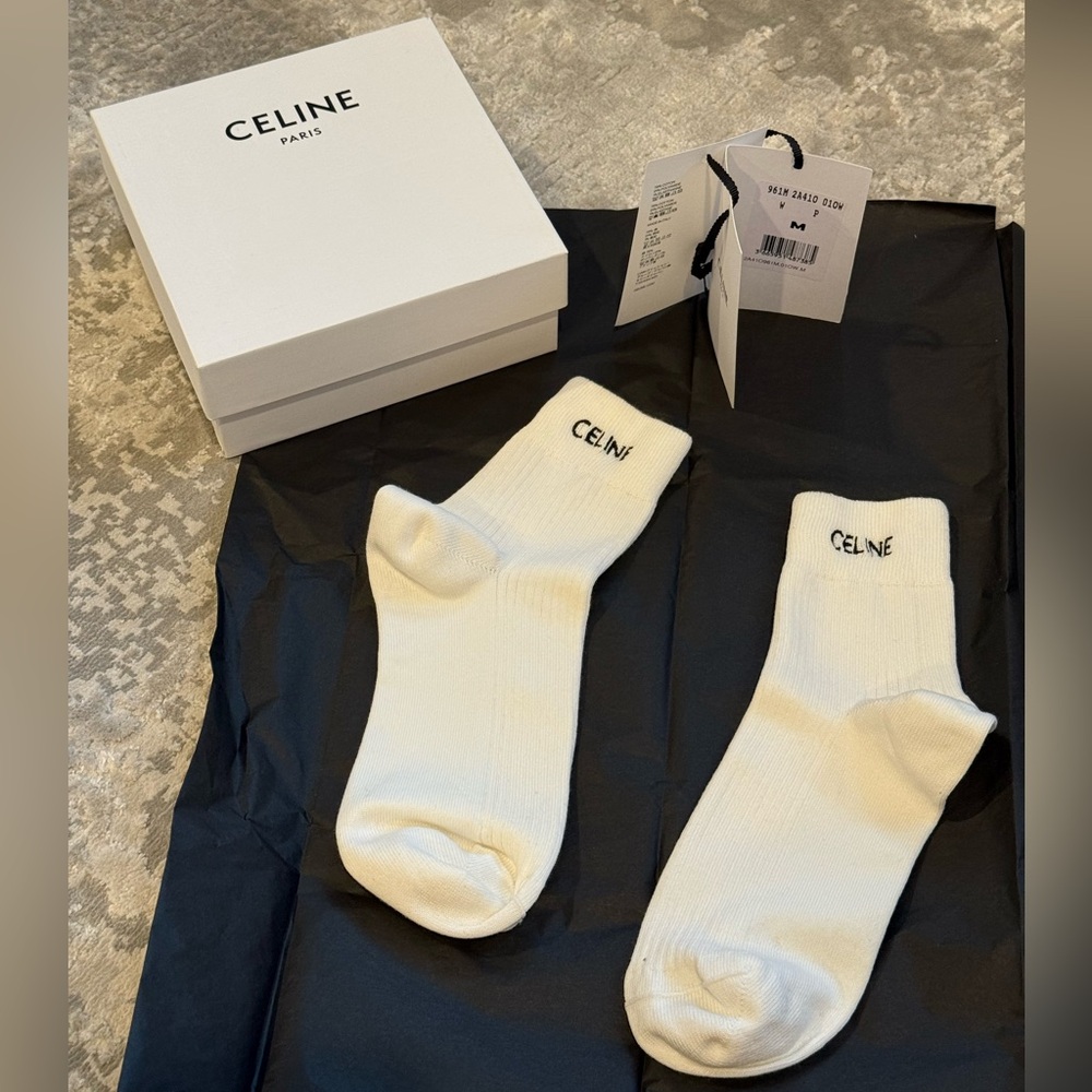 Celine Off White Socks for Women